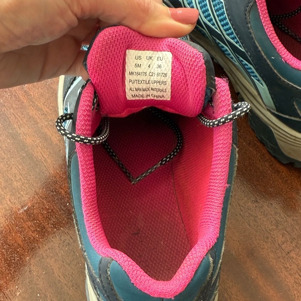 Merrell Kids' Moab Hiking Sneakers - Blue, Black, and Pink - Picture 7 of 12